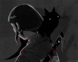 Black Cat Animation GIF by Sam Ballardini