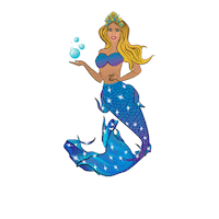 TheMermaidElle swimming bubbles mermaid led Sticker