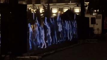 World's First Hologram March Held to Protest 'Gag Law'