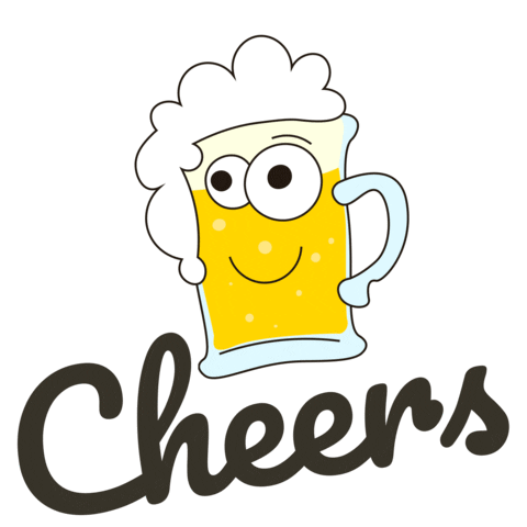 romanbangbang happy drink beer cheers Sticker