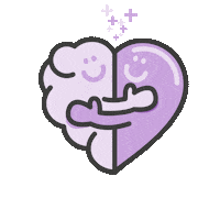 Happy Purple Line Sticker