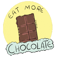 mayoliveiramkt eat chocolate eat more ilustramoa Sticker