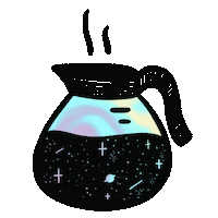bambibol coffee space holographic transparant Sticker