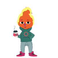 Flaming On Fire Sticker by Holler Studios