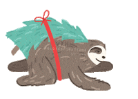 slothspirations christmas holiday xmas happy holidays Sticker