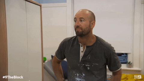 head shake GIF by theblock