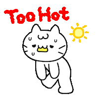 Cat Sweating Sticker by Mikitti