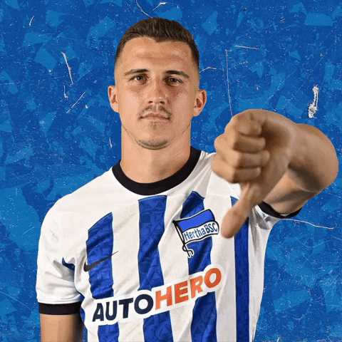 Bundesliga Thumbs Down GIF by Hertha BSC