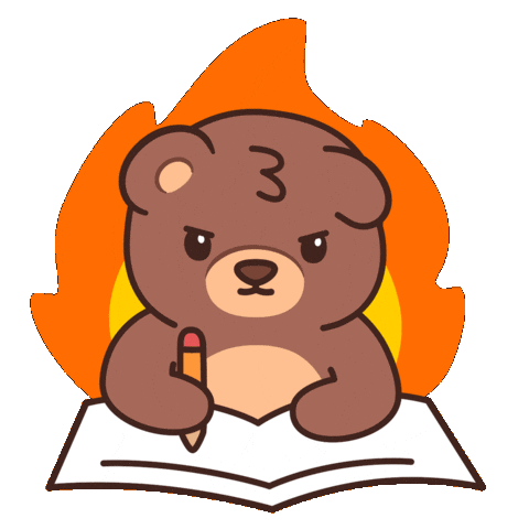 Write It Down Teddy Bear Sticker by BEARISH