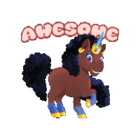 Awesome Sticker by Afro Unicorn