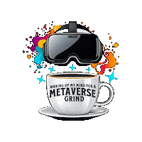 Metaverse-Inspired vr virtual reality coffee mug vr headset Sticker