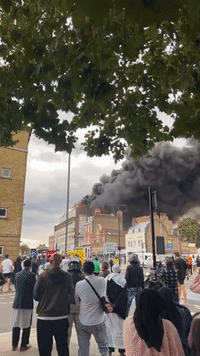 Fire Crews Battle Large Blaze in East London