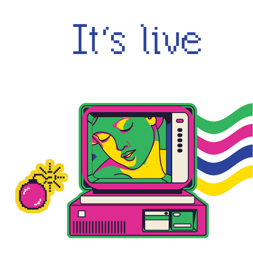 Black_Owl_Design giphyupload live computer designer Sticker