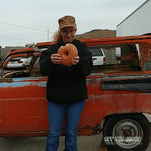 donut eating GIF by Off The Jacks