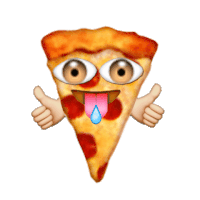 excited pizza Sticker