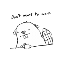 beaverfregory sad coffee work monday Sticker
