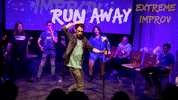 Run Away GIF by Extreme Improv