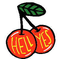 Cherry Yes Sticker by Bananna Bones
