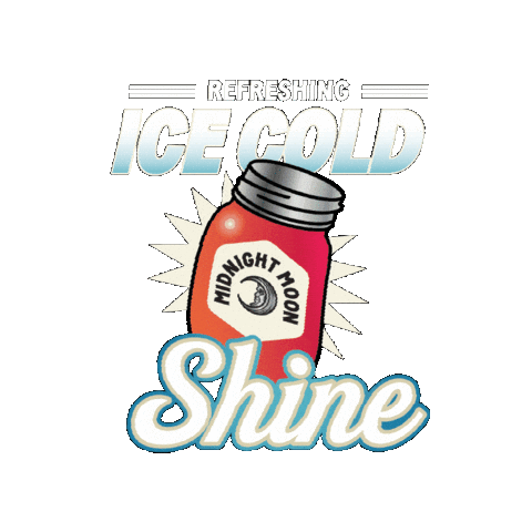 Drink Up Ice Cold Sticker by Midnight Moon Moonshine