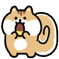 Squirrel Eating Sticker by kupaberu