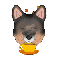 fluffybydesign dog fall autumn weather Sticker