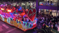 Heart-Themed Mardi Gras Float