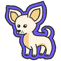 hattiekin chihuahua happy dog tail wag wagging tail Sticker