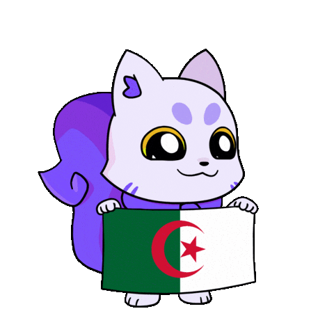 Flag Algeria Sticker by Lucky Kat Studios