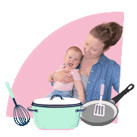 newmamanation baby mom cooking kid Sticker