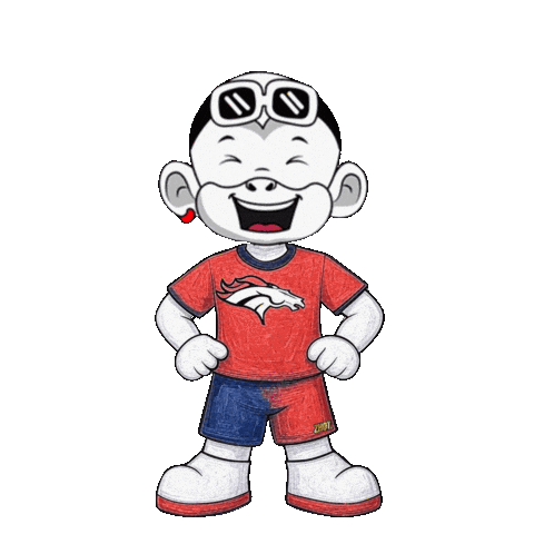 Denver Broncos White Monkey Sticker by Zhot