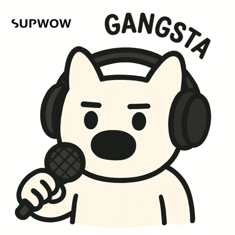 supwow happy party dog sing GIF