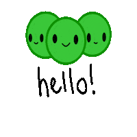 Miwanderer hello hi green peas Sticker