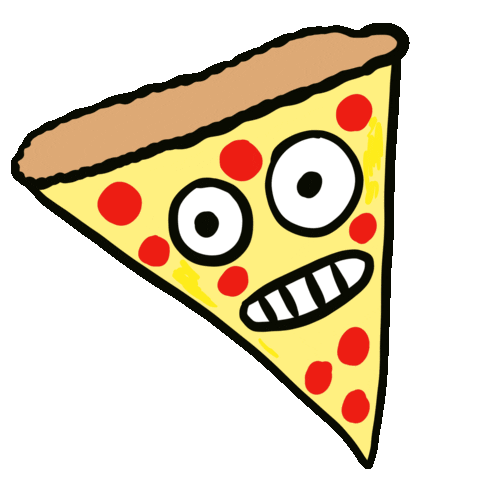 scared pizza Sticker by Jelene