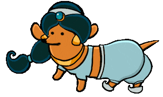 Princess Jasmine Dog Sticker by Stefanie Shank