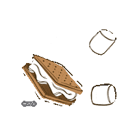 mudpiegift summer marshmallow smores camp fire Sticker