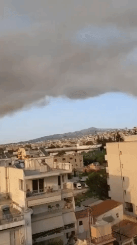 Wildfire Smoke Looms Over Athens, Greece
