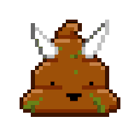 Pixel Shitting Sticker by Poopies.io
