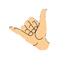 Surfer Hang Loose Sticker by Adam Wendler