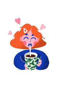 Girl Drinking Sticker by Kedai - Sedjak 2019