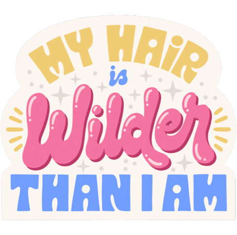 Bad Hair Day Lettering Sticker by cebrazul