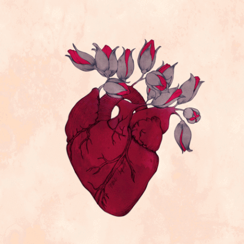 heart flowers GIF