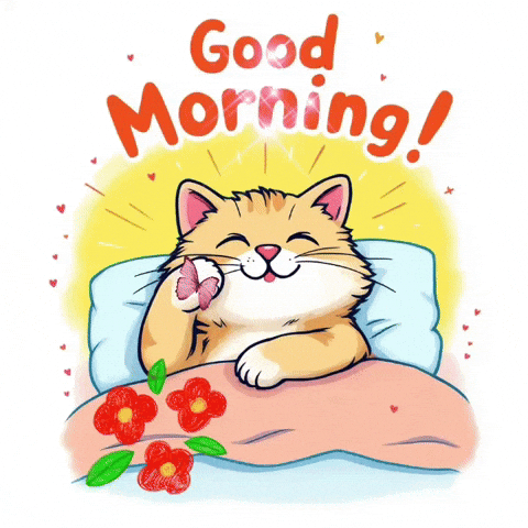 goodvibewishes giphycreatortest good morning cat funny cat good morning cat morning memes GIF