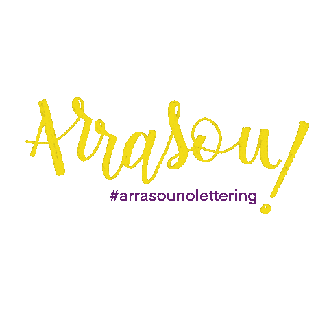 lucianaolivier lettering amarelo roxo arrasou Sticker