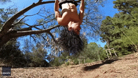 Daredevil Channels Tarzan During Trek in Moroccan Forest