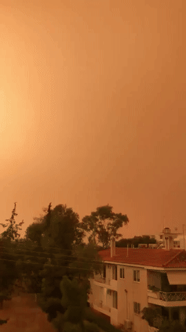 Sky Turns Orange as Dust Storm Hits Greece