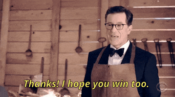 thanks  i hope you win too stephen colbert GIF by CBS