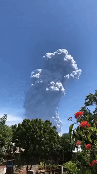Indonesian Volcano Spews Ash Into Sky Following Eruption
