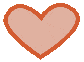 Orange Heart Sticker