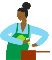 HelloFreshNL green woman cooking box Sticker