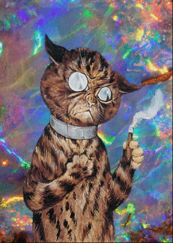 cat smoke GIF